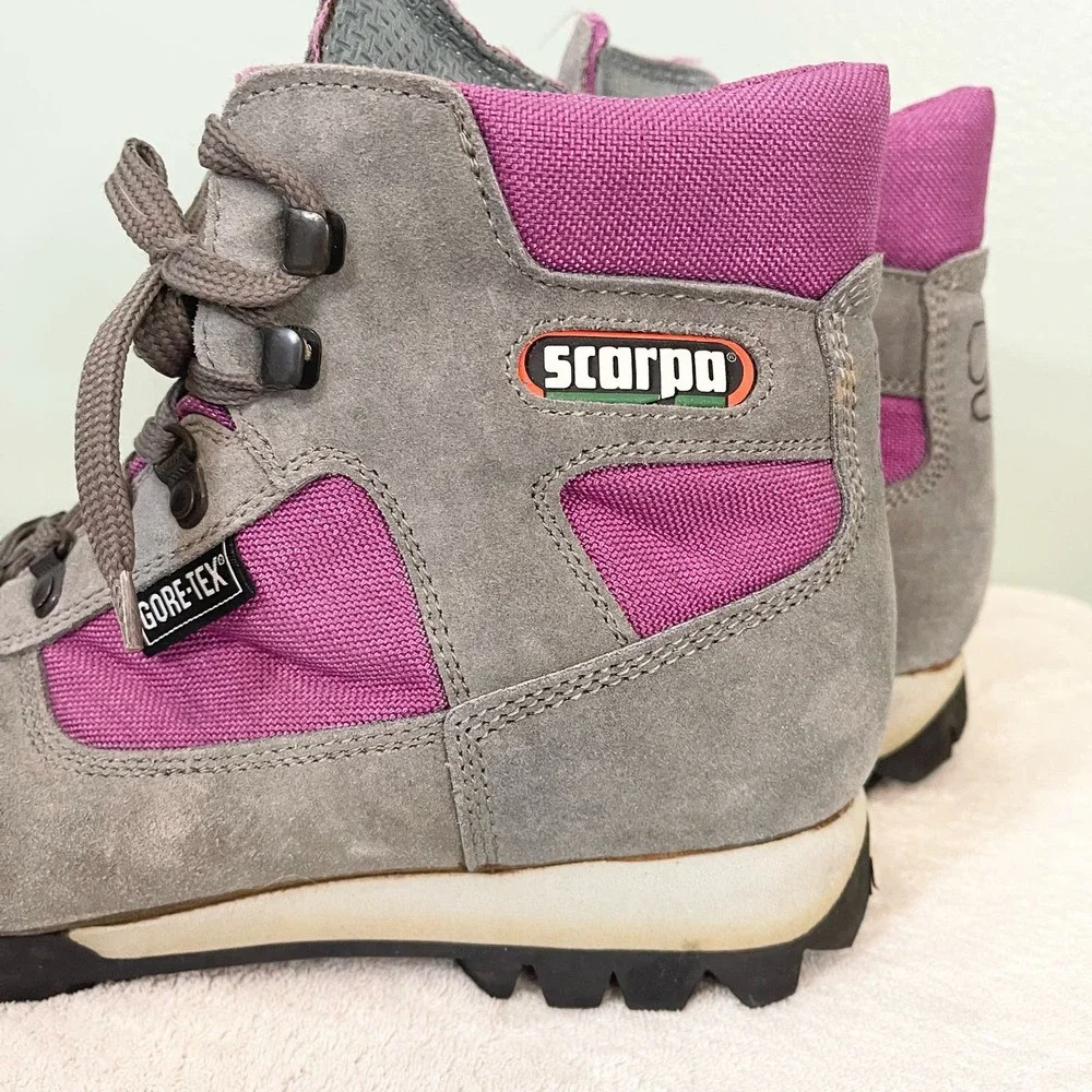 Scarpa Women's Gray Purple Gore Tex Lace Up Hiking Boots Size 40 - Picture 9 of 13